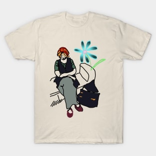 Art School Girl - Blue Daisy Emporium T-Shirt